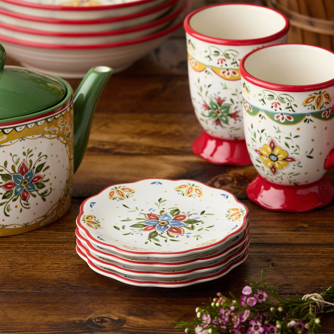 Provence Canape Plates 6in 4 Asst set of 12
