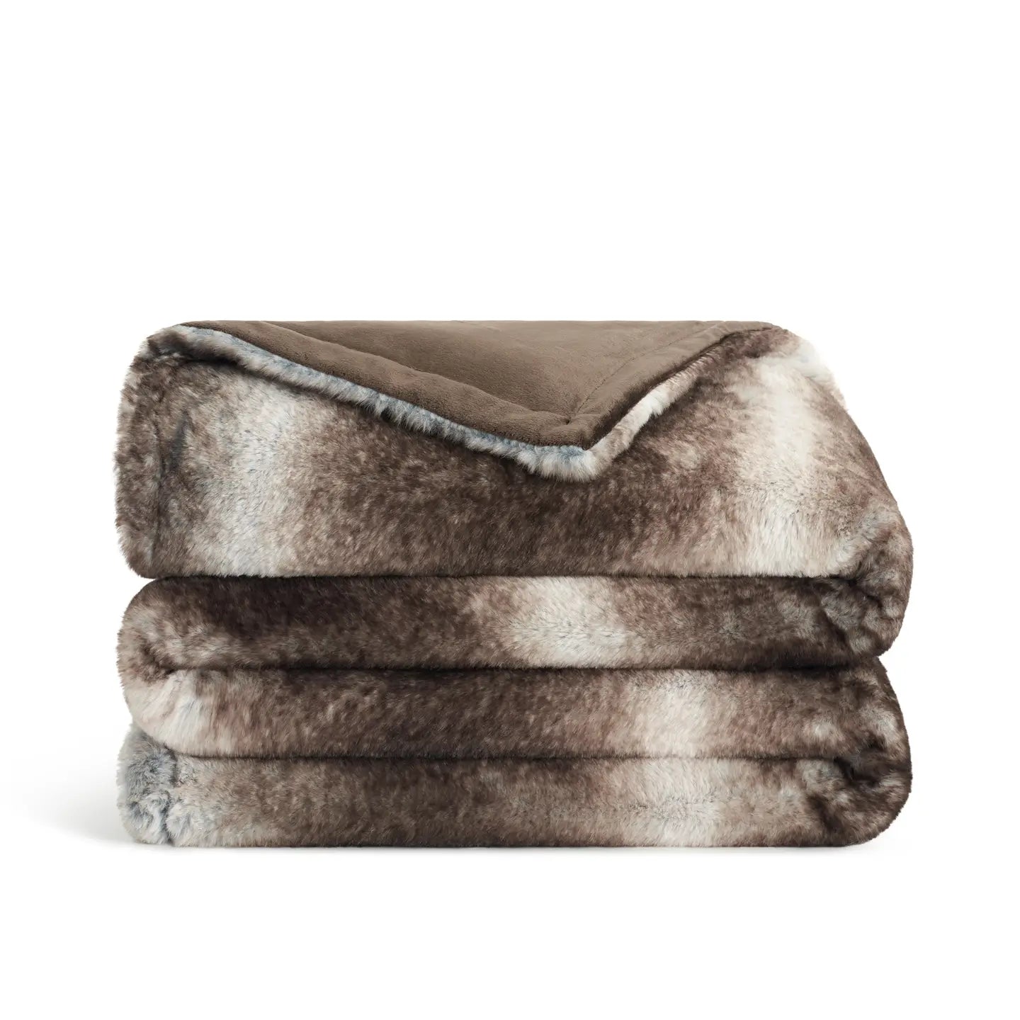 Bronze Moon Faux Fur Throw Blanket, Gift Box Inc