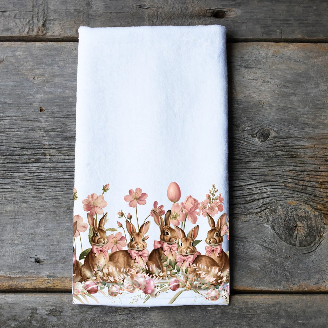 Easter Bunny Border Hand Towel - PreOrder