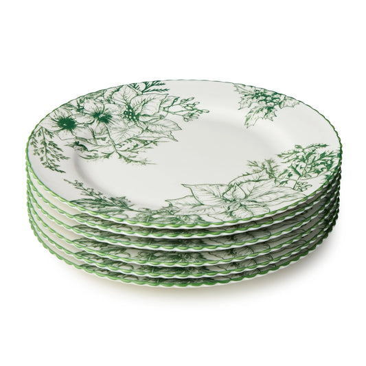Winter Evergreen Dinner Plates Set of 6