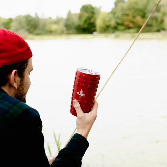 Out Fishing - 20 oz Travel Tumbler with 3D Silicone Wrap