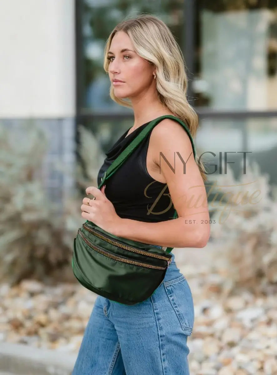 Farah Fanny Bum Bag - Olive Green Checkered Fanny Packs