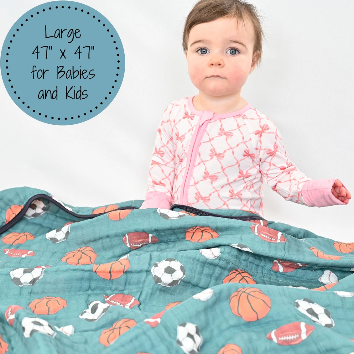 Little Athlete Sporty Theme Baby Toddler Muslin Blanket