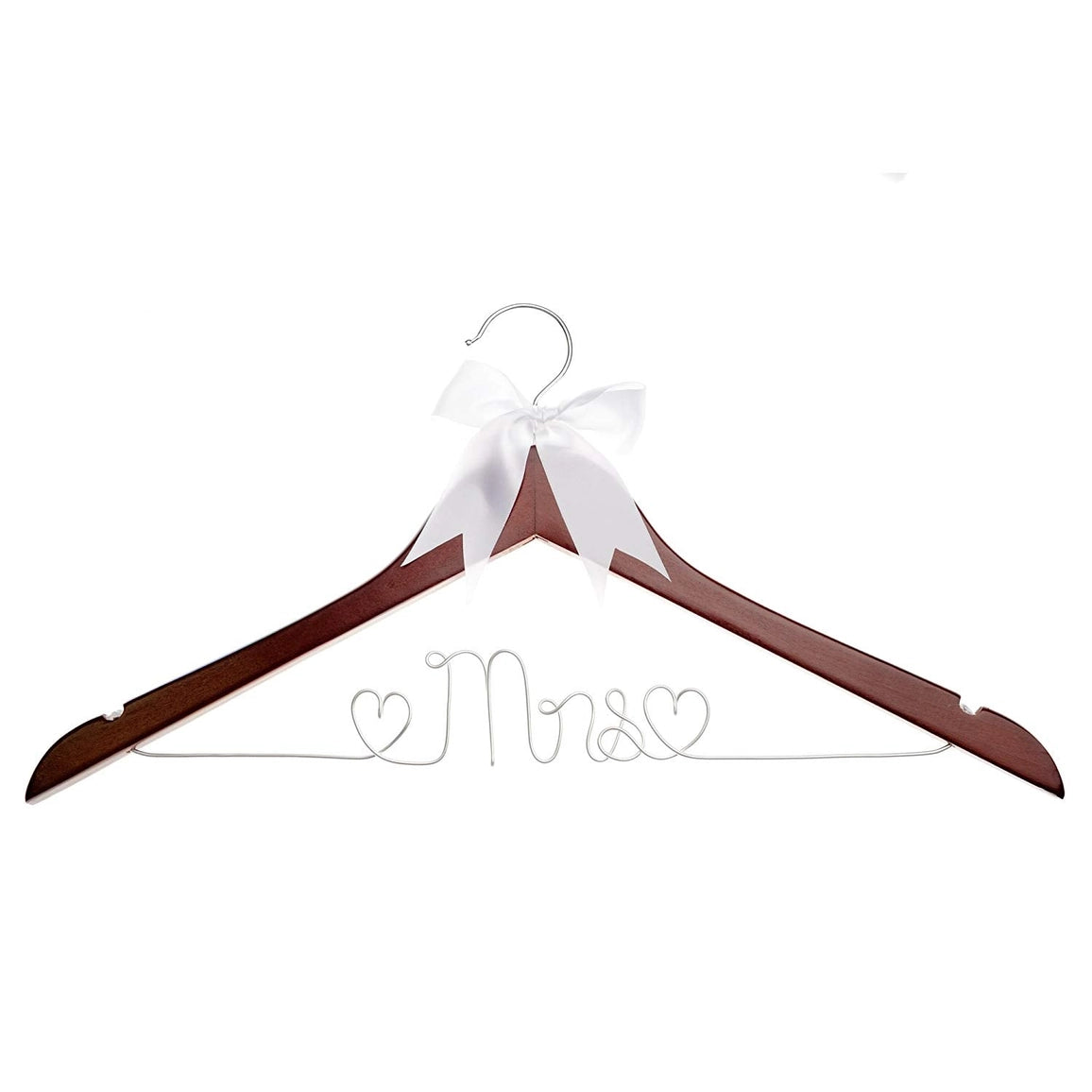 Mrs Wedding Dress Hanger - Mahogany