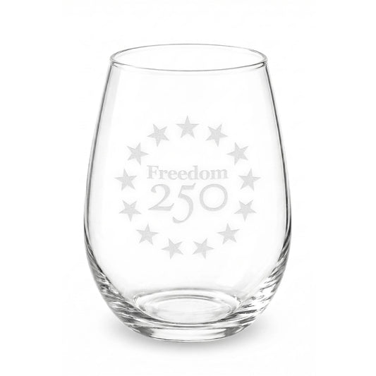 Freedom 250 Stemless Wine Glass - Officially Licensed - NY Gift Boutique