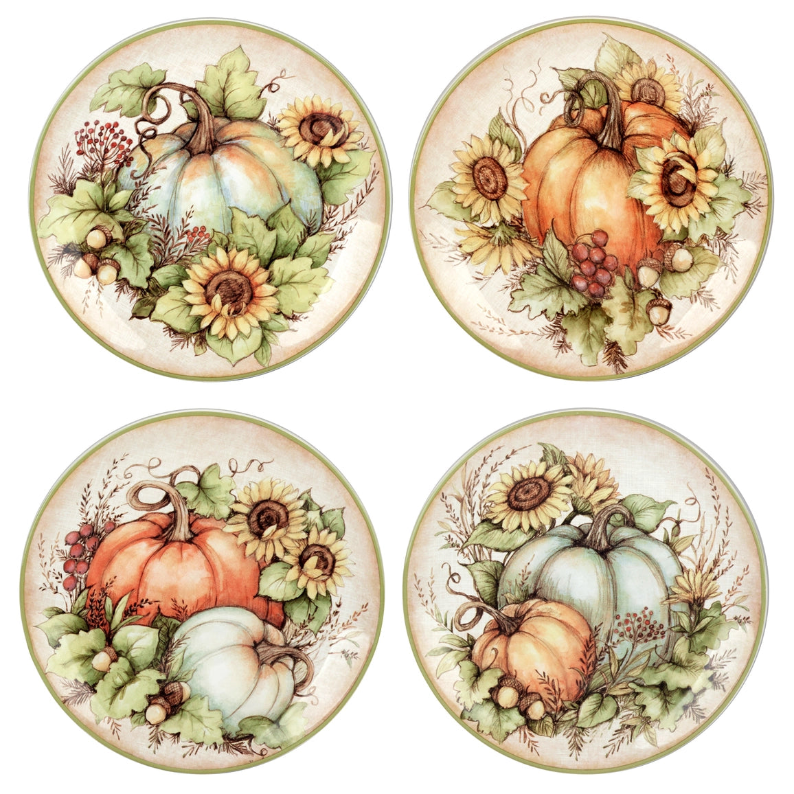 Autumn Harvest Breeze Salad Plate 9in Asst. 16 pc