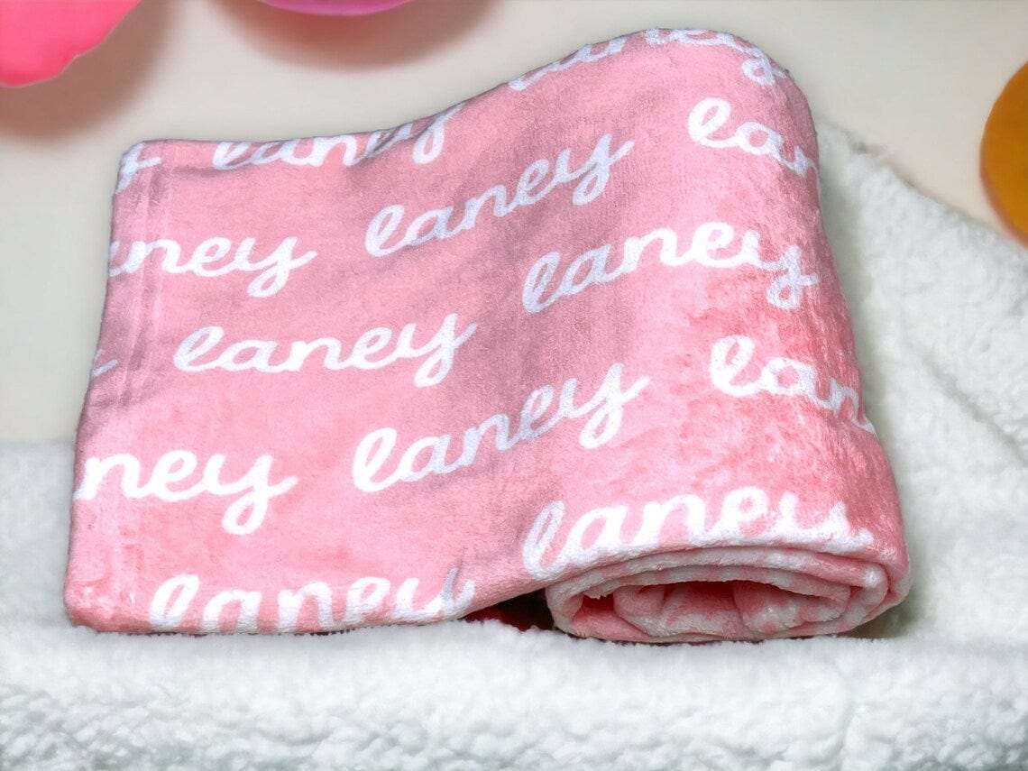 Baby Blanket, Bib, Burp Cloth & Sign Set