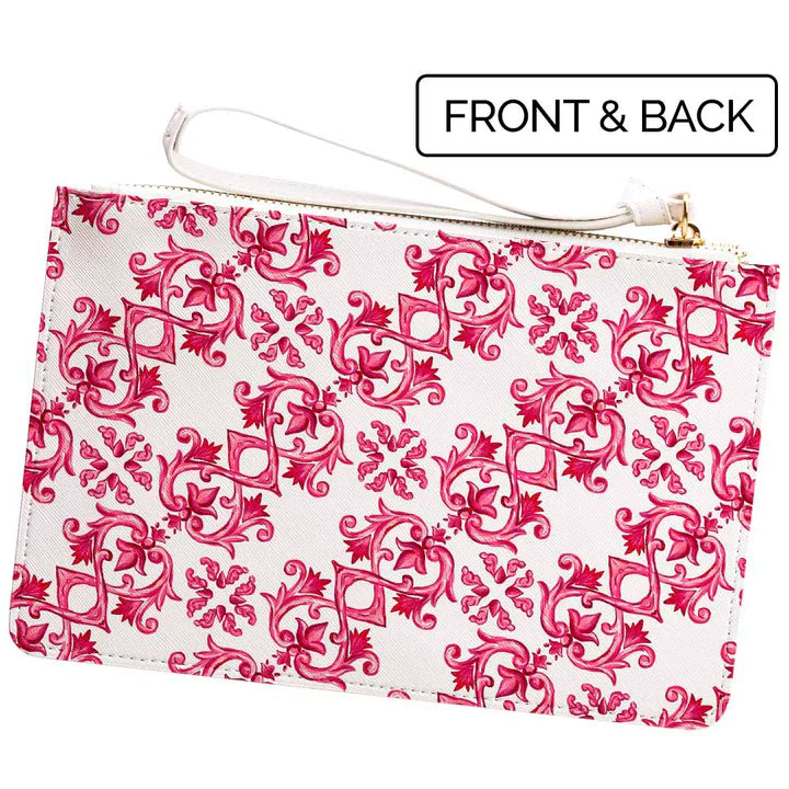 Personalized Maiolica Red Clutch Bag