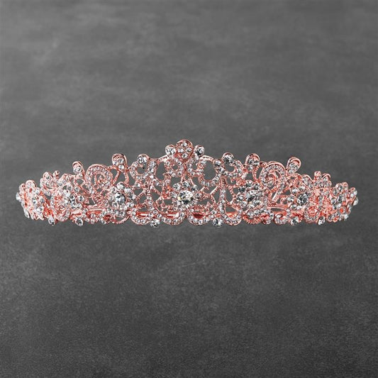 Rose Gold and Clear Crystal Bridal Tiara