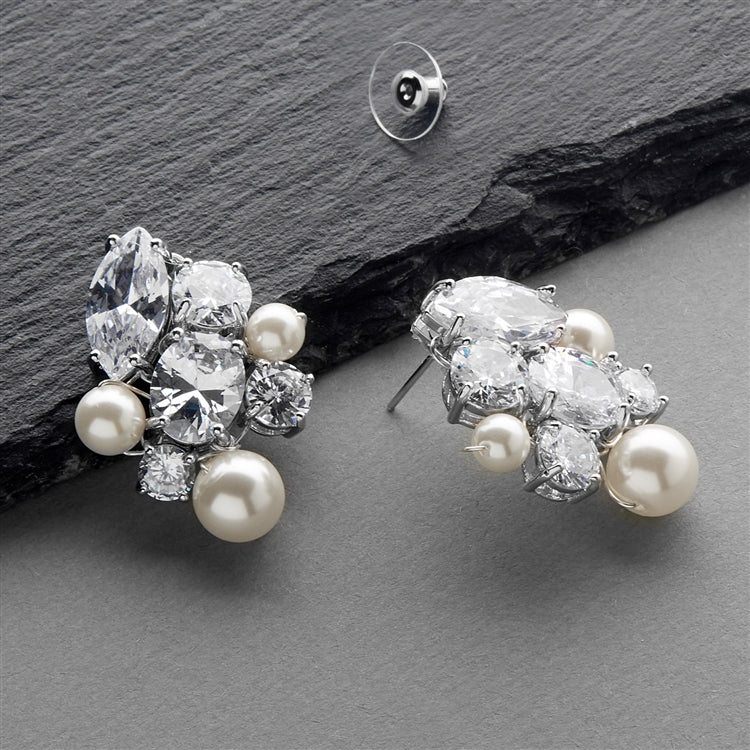 Ivory pearl hot sale earrings wedding