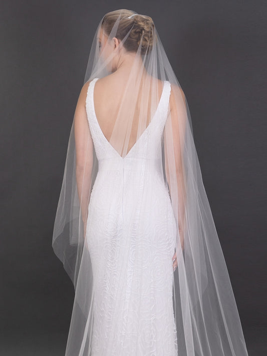 Soft Italian Tulle 120"L x 108"W Royal Cathedral Veil 40" Blusher - NY Gift Boutique