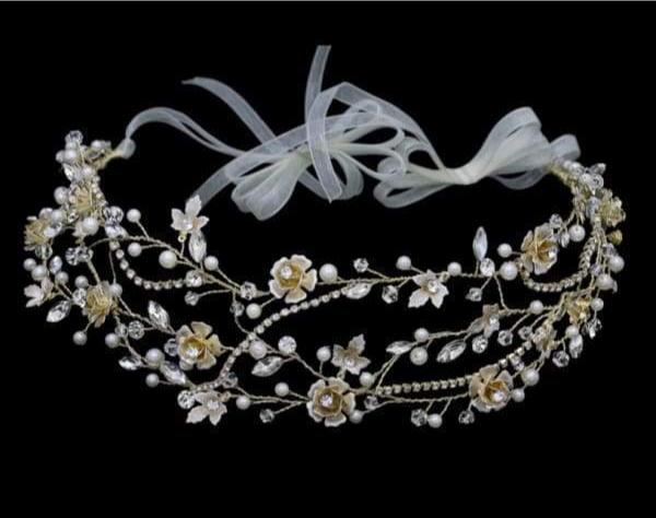 "Celina" Rhinestone, Pearl & Crystal Headpiece