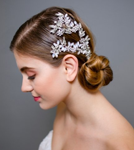 White Opals and Clear Crystals Headpiece