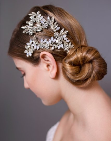 White Opals and Clear Crystals Headpiece