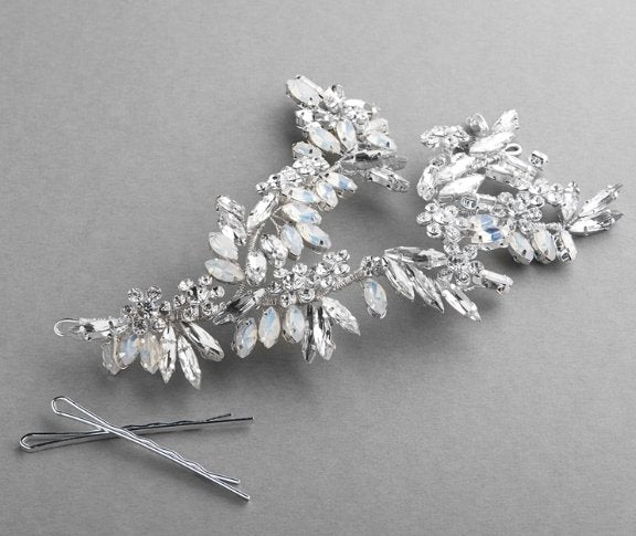 White Opals and Clear Crystals Headpiece