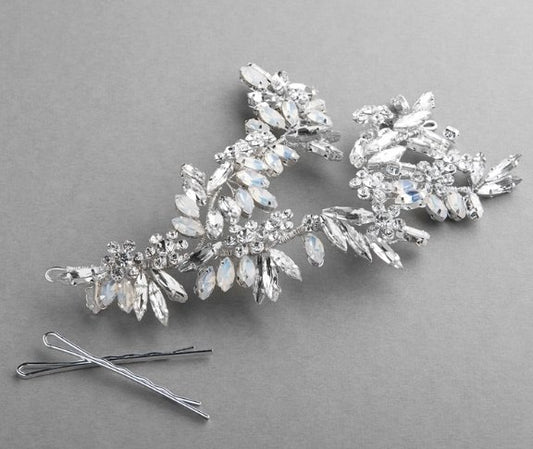 White Opals and Clear Crystals Headpiece - NY Gift Boutique