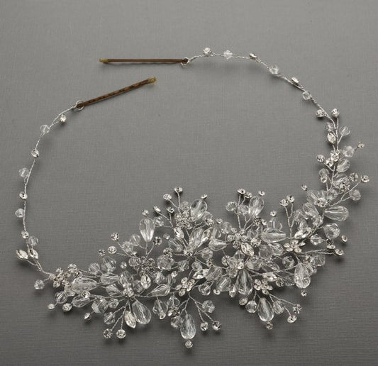 Bridal Hair Vine with Lavish with Crystal Sprays