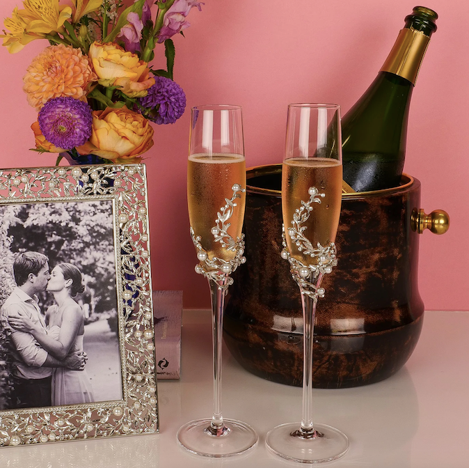 Silver Eleanor Flute (Set of 2) by Olivia Riegel - NY Gift Boutique