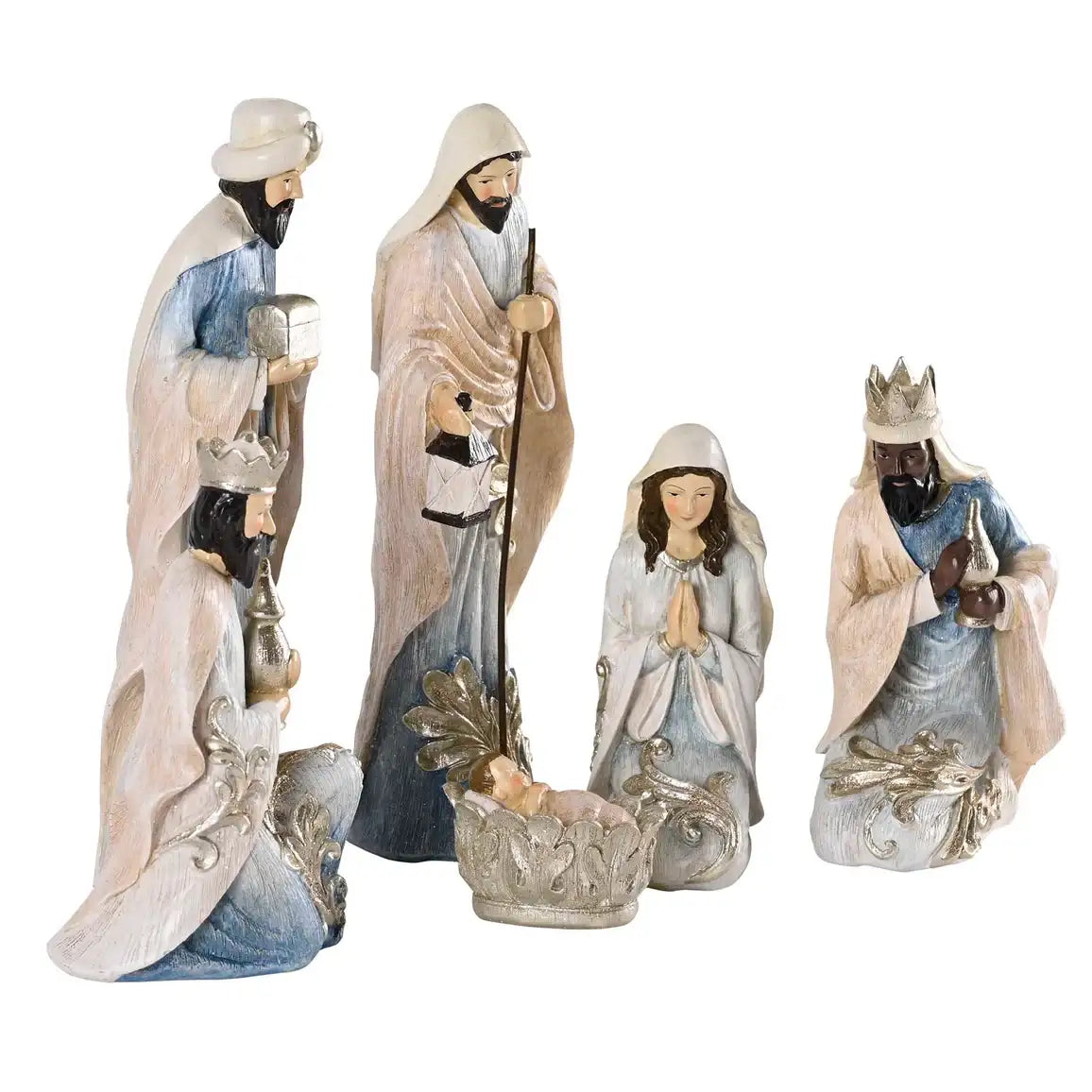 Nativity Holy Family Wisemen Gifts 9.75H