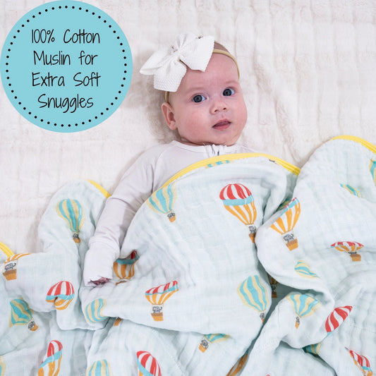 The Sky Is the Limit 100% Cotton Muslin Baby Blanket