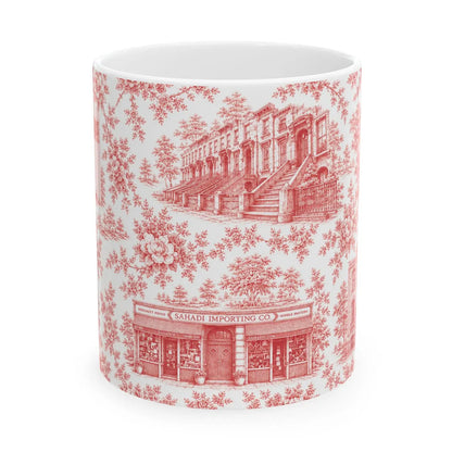Cobble Hill Blue Toile De Jouy Chinoiserie Ceramic Mug