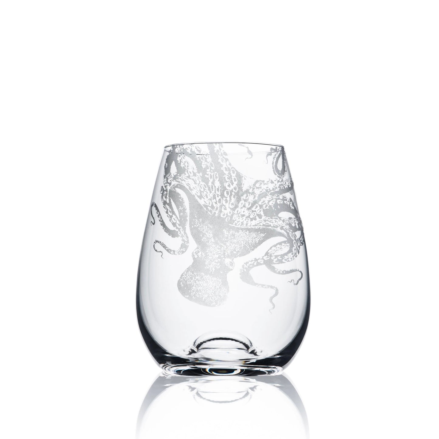 Lucy the Octopus Stemless Wine Glasses, Set of 2