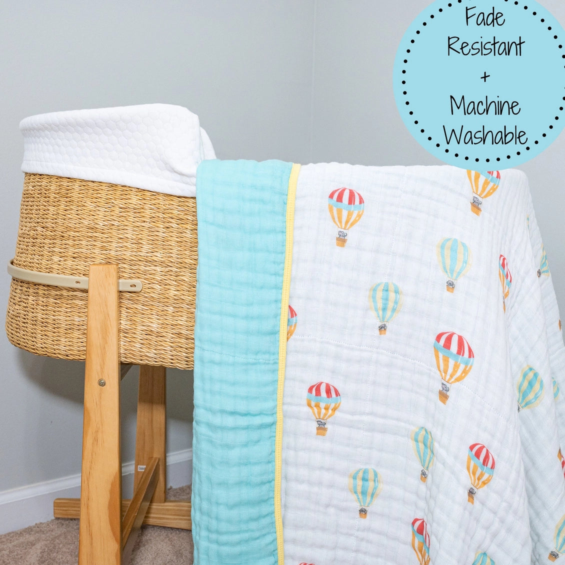 The Sky Is the Limit 100% Cotton Muslin Baby Blanket