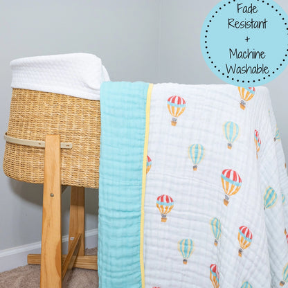 The Sky Is the Limit 100% Cotton Muslin Baby Blanket