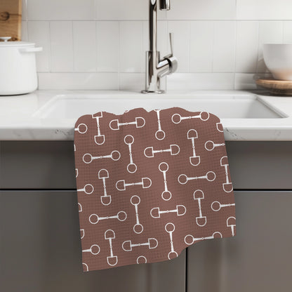 Equestrian Bit Waffle Weave Tea Towel