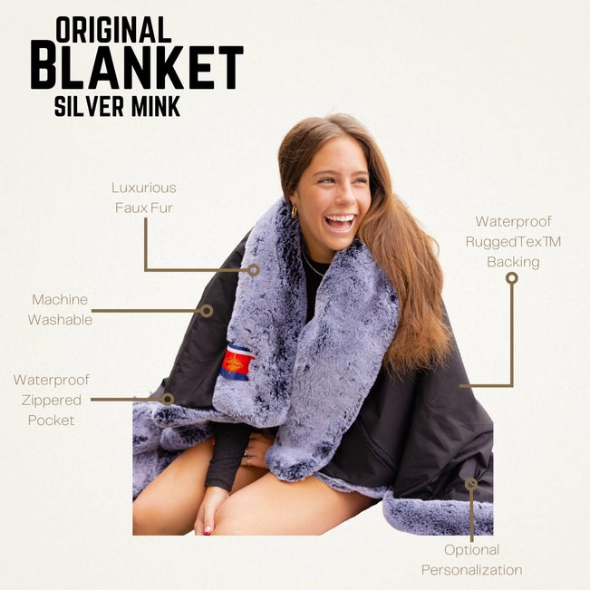 Silver Mink Luxe Faux Fur Blanket