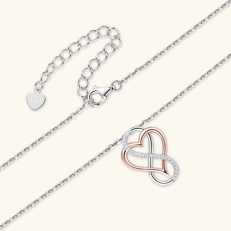 Moissanite Infinity Heart Necklace in 925 Sterling Silver
