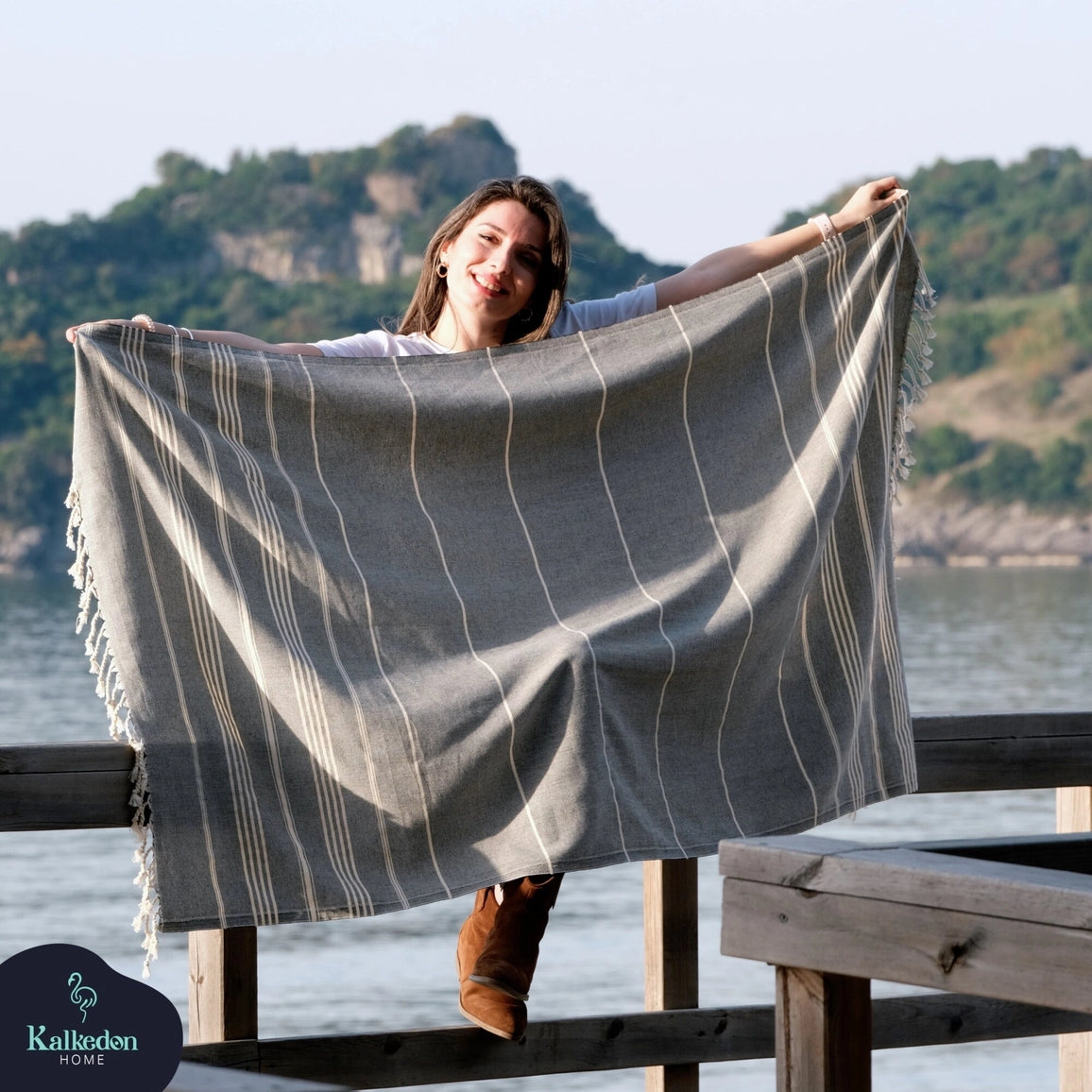 Sand Free Turkish Towel |Striped Beach Towel | Peshtemal - NY Gift Boutique