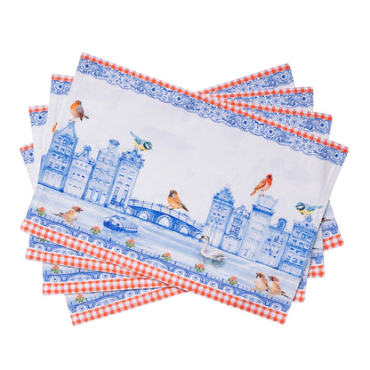Amsterdam Canals - Placemats 100% Cotton 13" X 19" - Set of 4