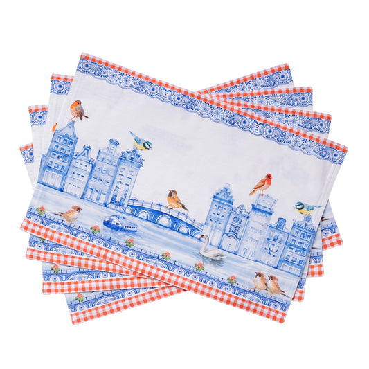 Amsterdam Canals - Placemats 100% Cotton 13" X 19" - Set of 4