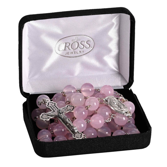 Rosary Pink Aurora Borealis Glass 24"L - NY Gift Boutique