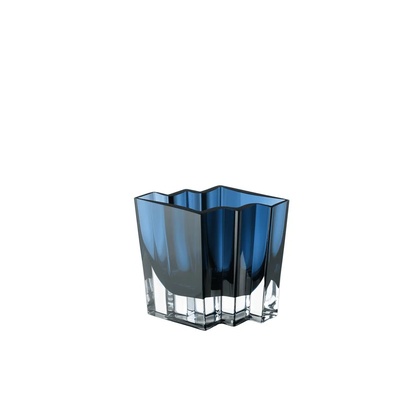 Chevron Vase, Midnight Blue