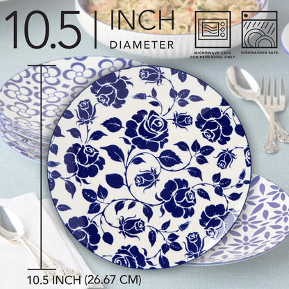 Madison Dinner Plate 10.5 Set of 12- 6 Assorted Designs