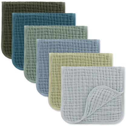 Comfy Cubs Muslin Burp Cloths, Pack of 6