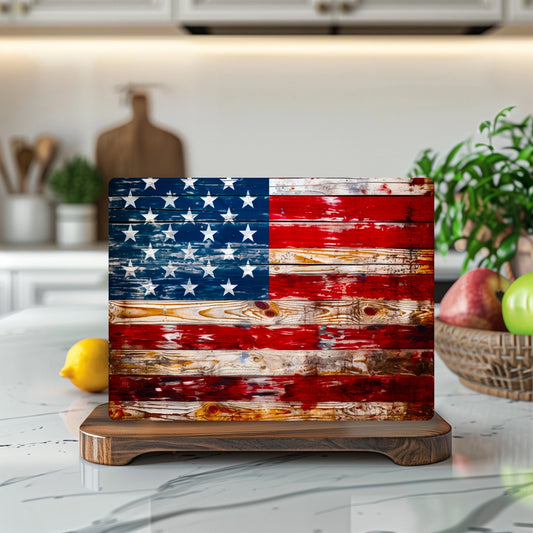 American Flag Tempered Glass Cutting & Serving Board