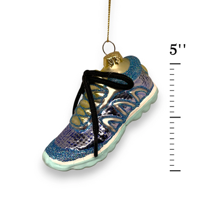 Running Shoe Glass Ornament