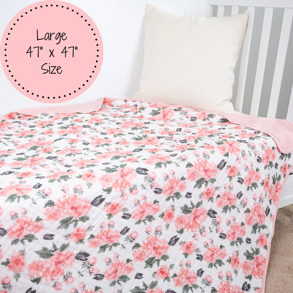 Pretty in Peony Baby Toddler Muslin Blanket