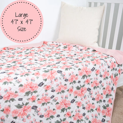 Pretty in Peony Baby Toddler Muslin Blanket