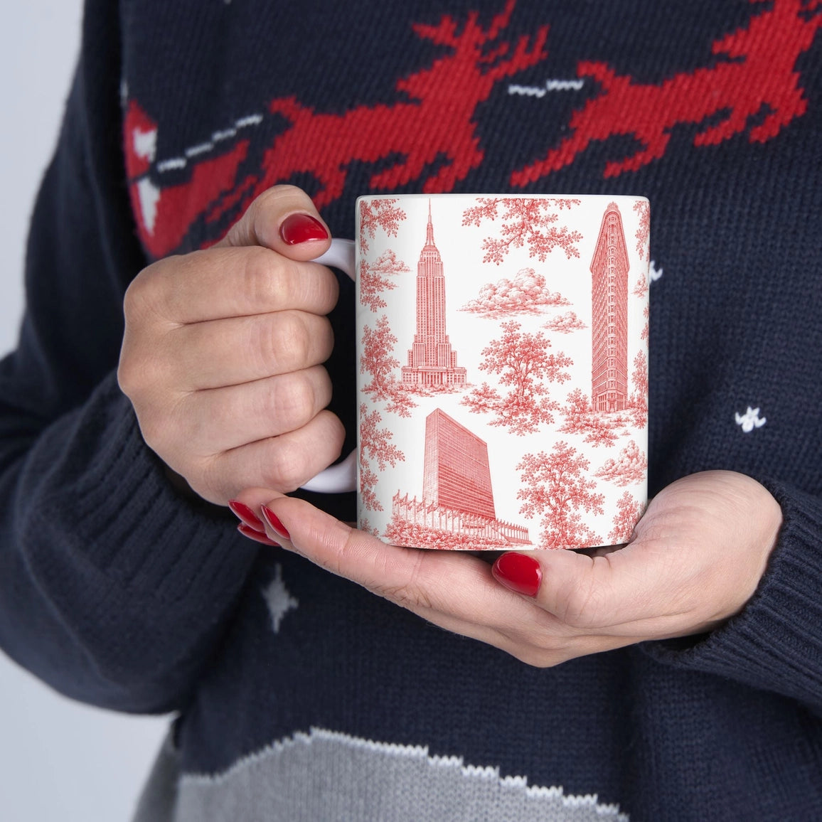 Manhattan Toile De Jouy Chinoiserie Ceramic Mug