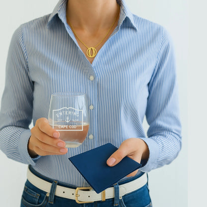 Custom Entering Town Stemless Wine Glass Set of 4