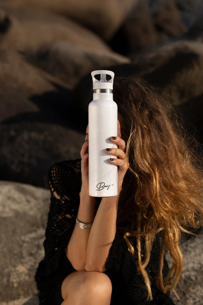 Mermaid | Gloss Scales 25 oz Insulated Water Bottle White