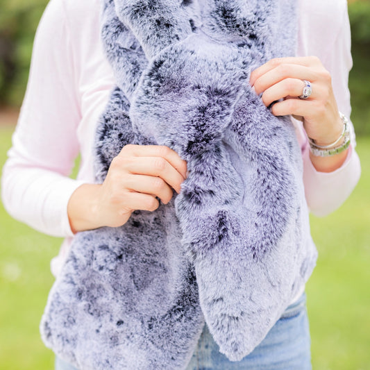 Silver Mink Faux Fur Scarf