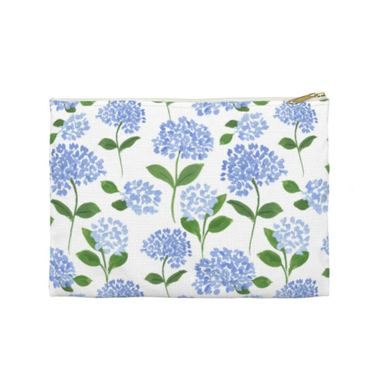 Hydrangea Watercolor Canvas Pouch
