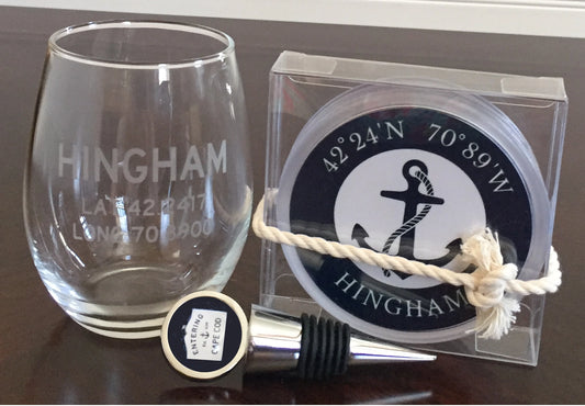 Custom Latitude & Longitude Acrylic Coaster Set of 4