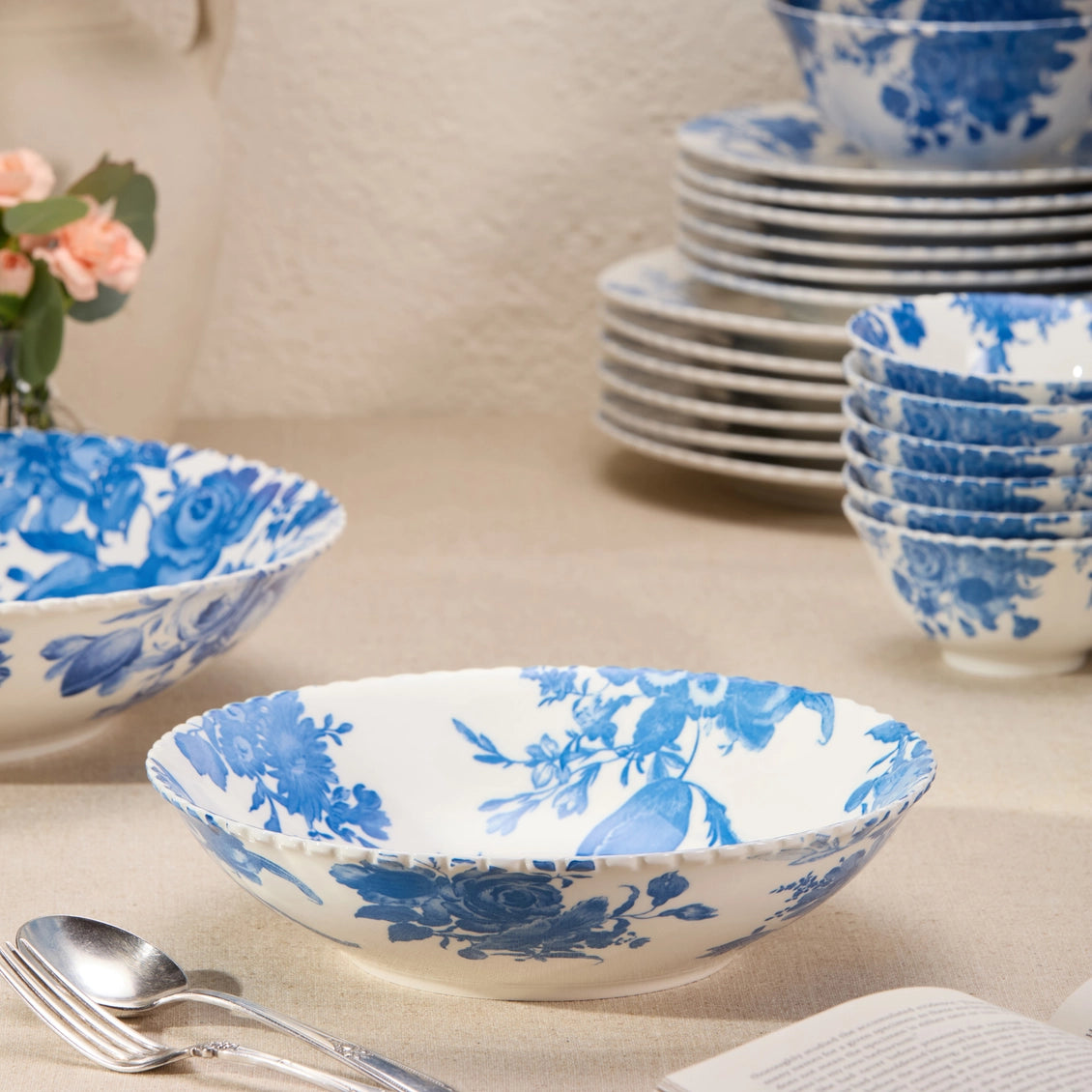 Gabrielle Blue 9x2" Soup Bowls set 12