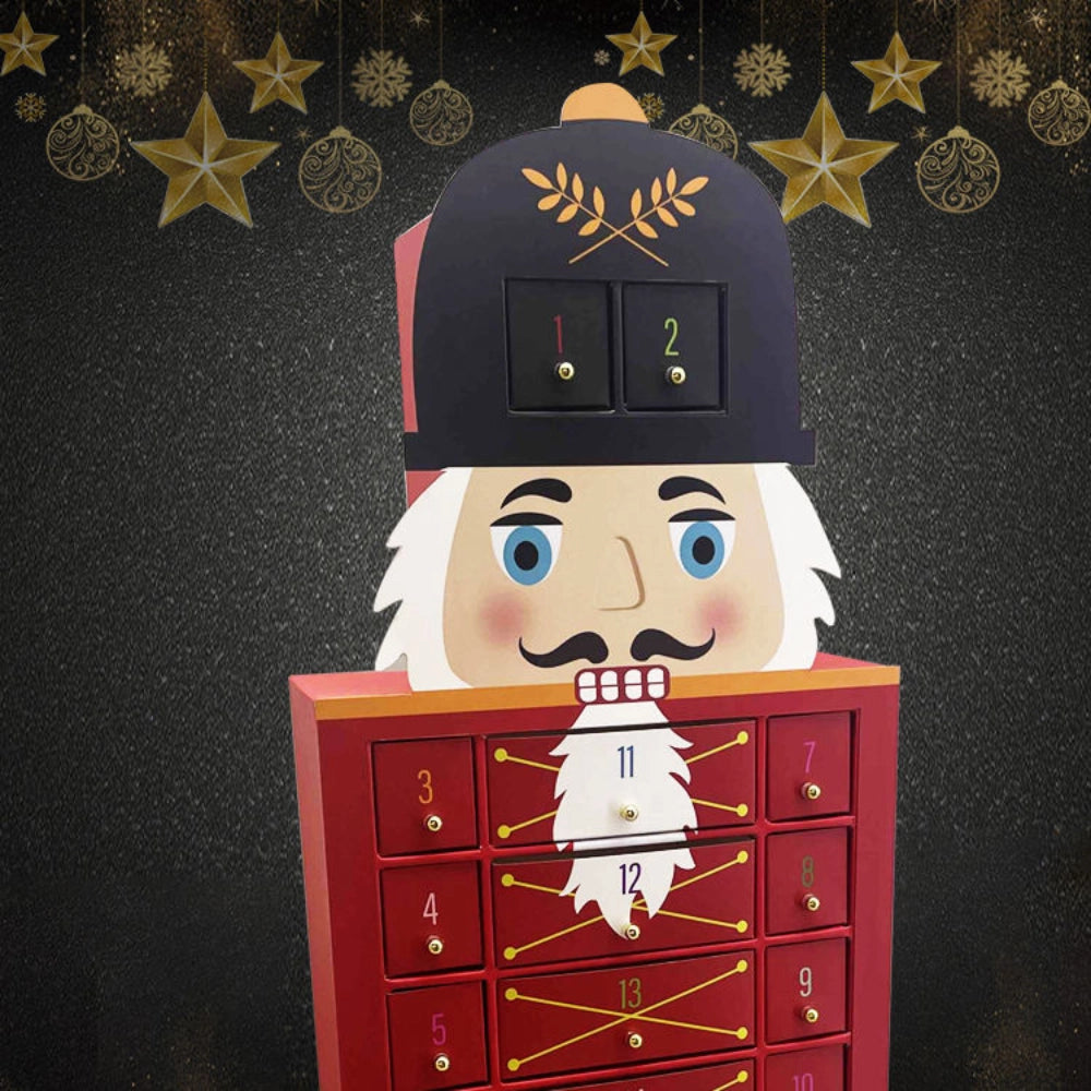 Nutcracker Soldier Christmas Countdown Calendar Box